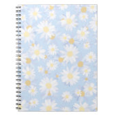 Classy Blue White Daisy Blume Notizblock (Vorderseite)