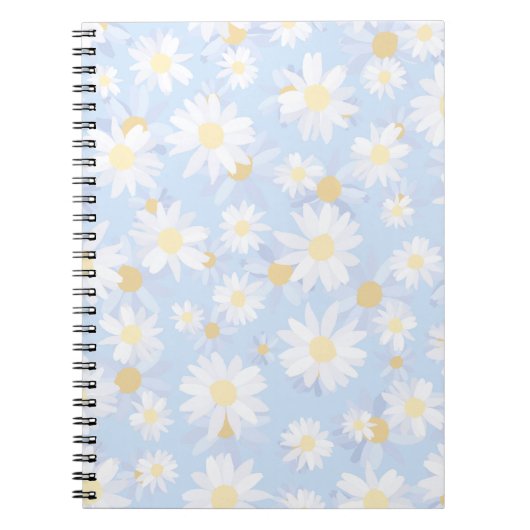 Classy Blue White Daisy Blume Notizblock (Vorderseite)