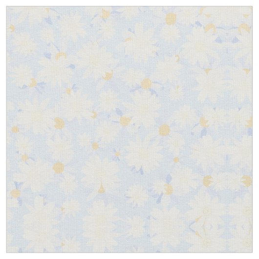 Classy Blue White Daisy Blume Stoff (Nahaufnahme)