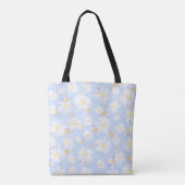 Classy Blue White Daisy Blume Tasche (Rückseite)