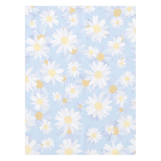 Classy Blue White Daisy Blume Tischdecke (Vorderseite)