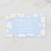 Classy Blue White Daisy Blume Visitenkarte (Rückseite)