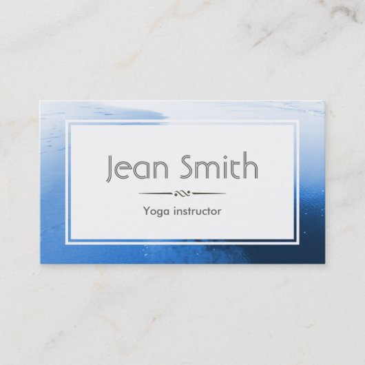 Classy Blue Yoga Trainer Business Card Visitenkarte (Vorderseite)