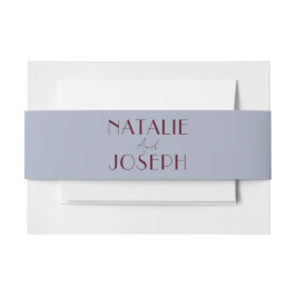 Classy Bluebell Grape Fig Old Money Fancy Wedding Einladungsbanderole