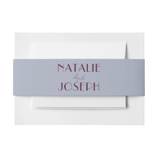 Classy Bluebell Grape Fig Old Money Fancy Wedding Einladungsbanderole