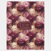 Classy Blush Burgundy Gold Personalisiert Boho Thr Fleecedecke (Vorderseite)