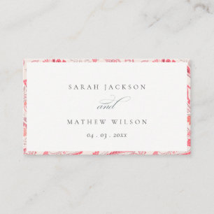Classy Blush Paisley Typografy Wedding Website Begleitkarte