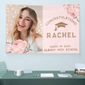 Classy Blush Pink Floral Graduate Party Banner (Messe)