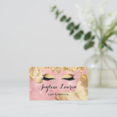 Classy Blush Pink Gold Glitzer Tropfen Lash Makeup Visitenkarte (Stehend Vorderseite)