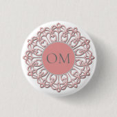 Classy Blush Pink Mandala OM Button (Vorderseite)