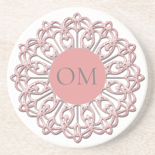 Classy Blush Pink Mandala OM  Getränkeuntersetzer (Vorne)