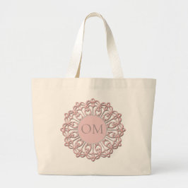 Classy Blush Pink Mandala OM Jumbo Stoffbeutel
