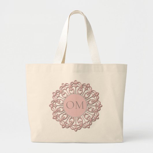 Classy Blush Pink Mandala OM Jumbo Stoffbeutel (Vorne)