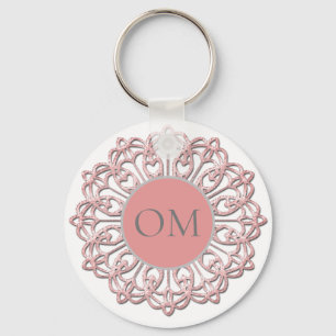 Classy Blush Pink Mandala OM Schlüsselanhänger