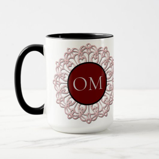 Classy Blush Pink Mandala OM Tasse (Links)