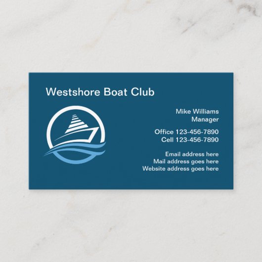 Classy Boat Club Thema Business Cards Visitenkarte (Vorderseite)
