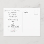 Classy Boho Chic florale Marine Hochzeit Ankündigungspostkarte (Rückseite)