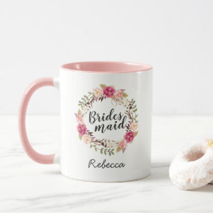 Classy Boho Floral Wreath Bridesmaid Gevor Tasse
