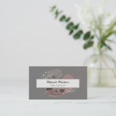 Classy Boho Linen Look Meditative Business Card Visitenkarte (Stehend Vorderseite)