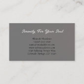 Classy Boho Linen Look Meditative Business Card Visitenkarte (Rückseite)