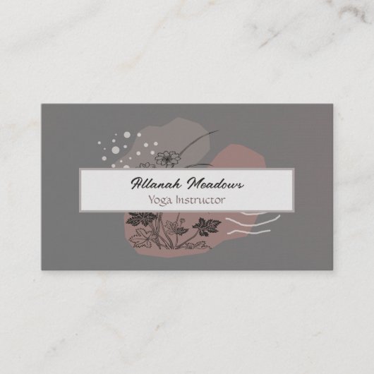 Classy Boho Linen Look Meditative Business Card Visitenkarte (Vorderseite)