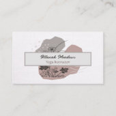 Classy Boho Linen Look Meditative Business Card Visitenkarte (Vorderseite)