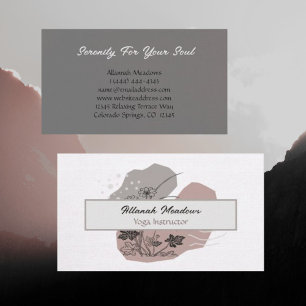Classy Boho Linen Look Meditative Business Card Visitenkarte