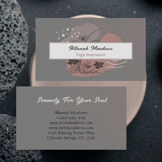 Classy Boho Linen Look Meditative Business Card Visitenkarte