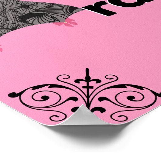 Classy Boujee Ratchet | Rosa und schwarze Fingerie Poster (Ecke)