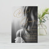 Classy Bridal Dusche Einladung in BW Foto Stilrich (Stehend Vorderseite)