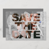 Classy Bridal Shoe Diamond Heart Sapphire Wedding Save The Date (Vorne/Hinten)