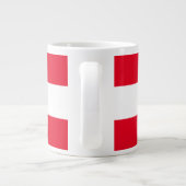 Classy Bright White Wide Nautical Stripes Jumbo-Tasse (Rückseite)