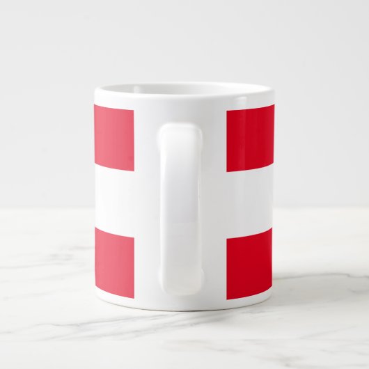 Classy Bright White Wide Nautical Stripes Jumbo-Tasse (Rückseite)