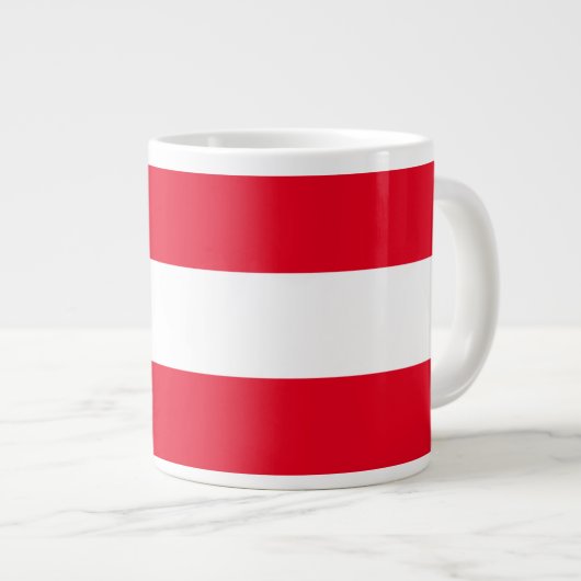 Classy Bright White Wide Nautical Stripes Jumbo-Tasse (Vorderseite Rechts)