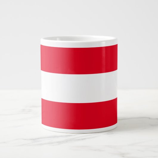 Classy Bright White Wide Nautical Stripes Jumbo-Tasse (Vorderseite)