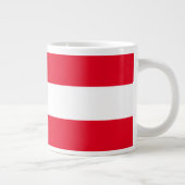 Classy Bright White Wide Nautical Stripes Jumbo-Tasse (Rechts)
