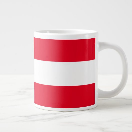 Classy Bright White Wide Nautical Stripes Jumbo-Tasse (Rechts)