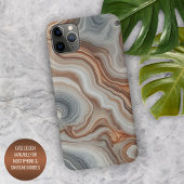Classy Brown Beige Amber Gray Quartz Agate Pattern iPhone Hülle