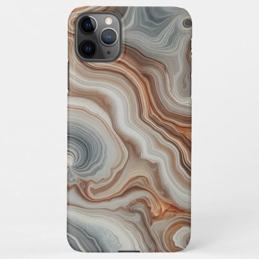 Classy Brown Beige Amber Gray Quartz Agate Pattern iPhone Hülle (Rückseite)