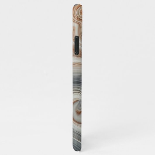 Classy Brown Beige Amber Gray Quartz Agate Pattern iPhone Hülle (Rechte Seite)