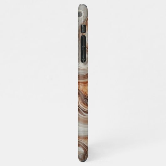 Classy Brown Beige Amber Gray Quartz Agate Pattern iPhone Hülle (Linke Seite)