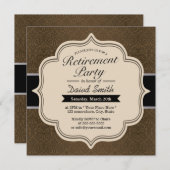 Classy Brown Damask Renten-Party Einladungen (Vorne/Hinten)