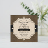 Classy Brown Damask Renten-Party Einladungen (Stehend Vorderseite)