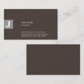 Classy Brown Monogram Consultant Visitenkarte (Vorne/Hinten)