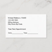 Classy Budget Dental Implant Terminierungskarten Visitenkarte (Rückseite)