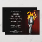 Classy Bühne Mikrofon Erwachsene Karaoke Party Einladung (Vorne/Hinten)