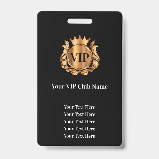 Classy Bulk Budget VIP Club Abzeichen Ausweis (Vorderseite)