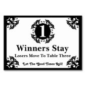 Classy Bunco Table Card #1 Tischnummer (Rückseite)