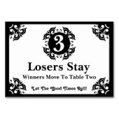 Classy Bunco Table Card #3 Tischnummer (Vorderseite)