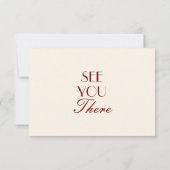 Classy Burgundy Cream Fancy Old Money Wedding RSVP Karte (Rückseite)